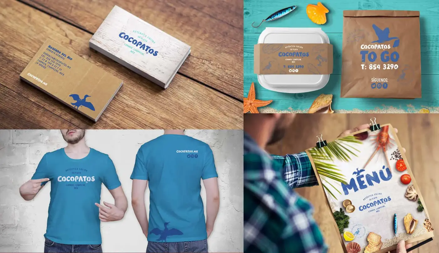 Cocopatos: Identidad para restaurante de mariscos